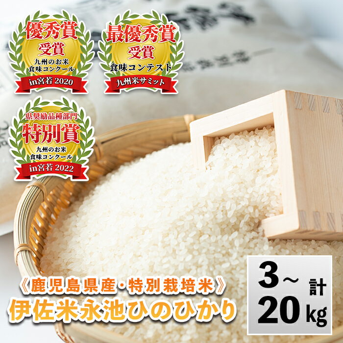 [内容量が選べる]令和5年産 特別栽培米 伊佐米永池ひのひかり(3kg/5kg/10kg/20kg)鹿児島 伊佐市 永池 特産品 伊佐米 九州米サミット 食味コンテスト 最優秀賞受賞 ヒノヒカリ[エコファーム永池][Z5-10]