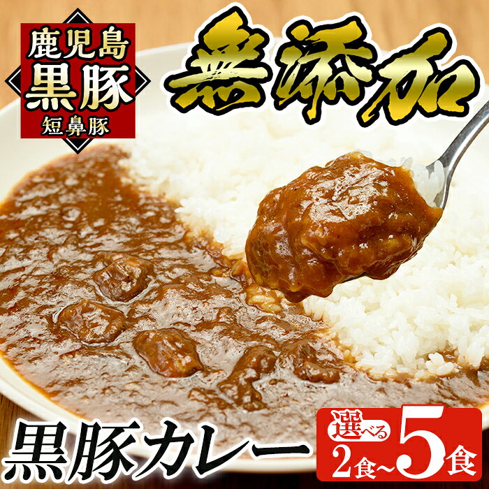 [選べる個数]鹿児島黒豚「短鼻豚」無添加カレー 1食 200g (2食・5食) 国産 鹿児島県 肉 豚 豚肉 黒豚 スパイス カレー スパイシー 温めるだけ 簡単[鹿児島ますや]