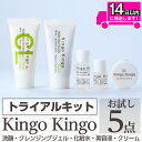 【ふるさと納税】KingoKingoお試し5点セット(洗顔・クレンジングジェル・化粧水・美容液・クリーム) メール便 サンプル ミニサイズ トライアルセット トライアルキット スキンケアセット クレンジング ジェル 化粧品 美容成分配合 保湿 キメ 潤い きんごきんご【てんげん】