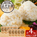 【ふるさと納税】数量限定！姶良市産はだか麦(計4kg・400g×10個)食物繊維たっぷりの麦ごはん用はだか麦をセットでお届け【竹之内穀類産業】