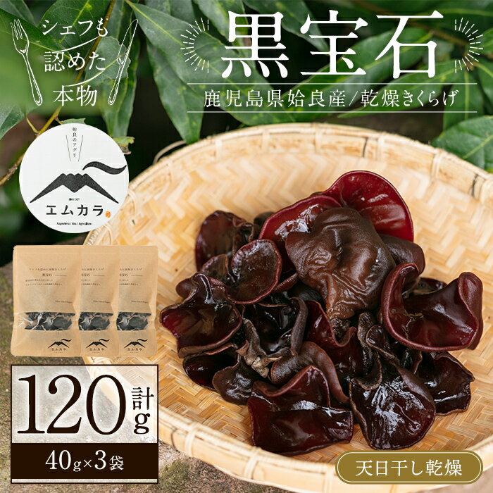 【ふるさと納税】国産乾燥きくらげ計120g(40g×3袋)国産 きのこ キノコ 茸 野菜キクラゲ きくらげ 木耳 乾燥 天日干し 小分け 常温 常温保存 セット...