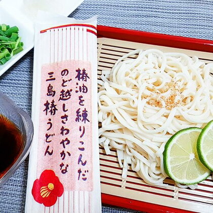 椿油を練りこんだのど越しさわやかな三島椿うどん（鰹だしの素5袋入） | 絶品 うどん 椿油 饂飩 麺類 めん 出汁 だし 鰹 お土産 ギフト 人気 送料無料 お取り寄せ 取り寄せ 鹿児島県 三島村 離島