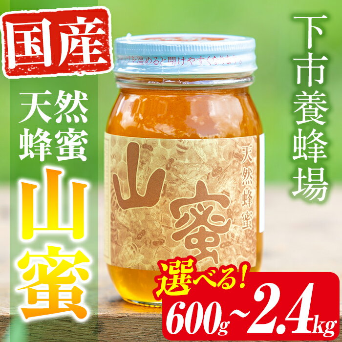 【ふるさと納税】＜内容量が選べる！＞国産天然山蜜( 600g or 1.2kg or 2.4kg ) 鹿児島県産 天然 100％ 純粋はちみつ 蜂蜜 ハニー 国産..