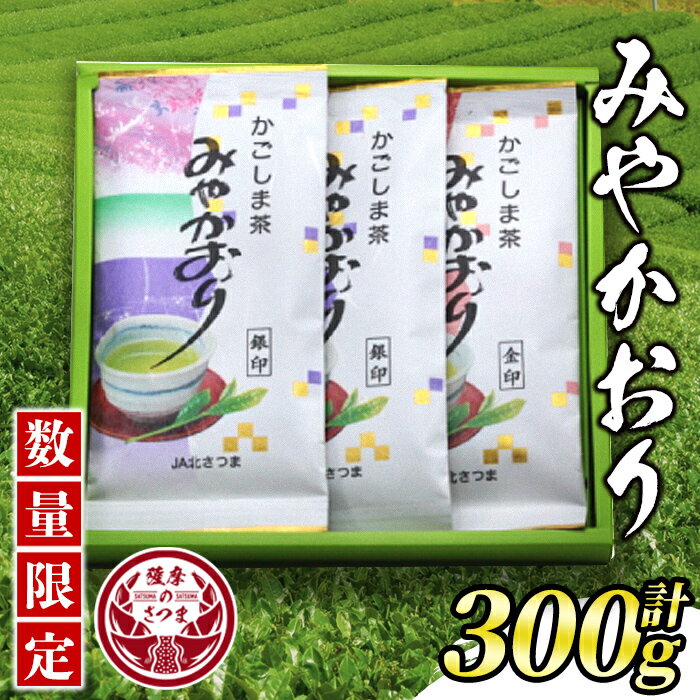 [毎月数量限定]みやかおり(計300g・100g×3袋)新緑の香りと深みのある味わい! 鹿児島 国産 九州産 お茶 緑茶 日本茶[JA北さつま]