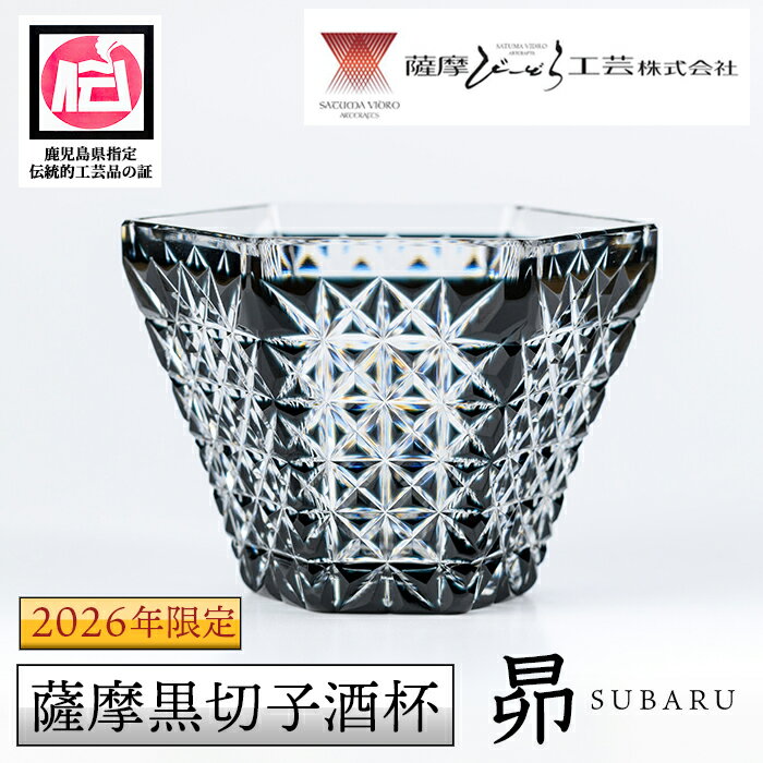 【ふるさと納税】《2026年限定モデル！》鹿児島県指定伝統的工芸品 薩摩黒切子酒杯「昴」 鹿児島 切子 伝統工芸品 ガラス グラス 還暦祝 結婚祝 退職祝 敬老の日 父の日 母の日 ギフト プレゼント 贈答 【薩摩びーどろ工芸】