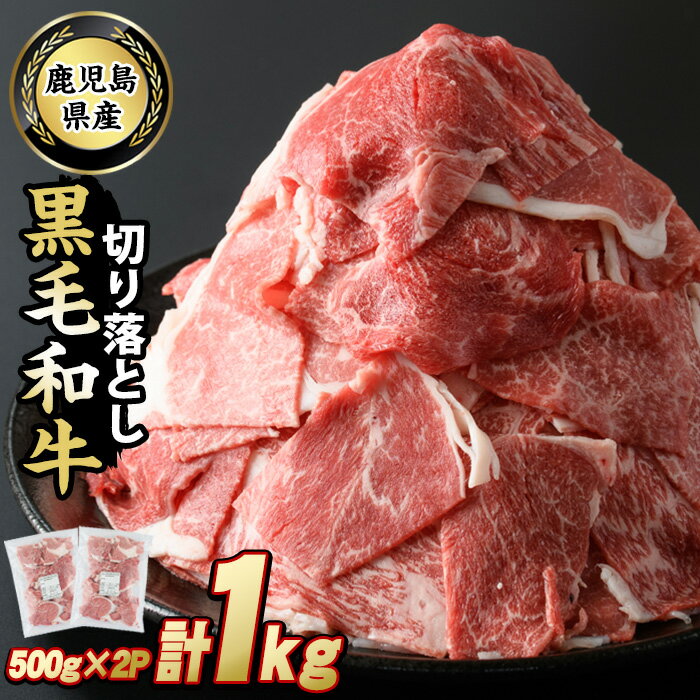 52位! 口コミ数「1件」評価「5」鹿児島県産 黒毛和牛切落し(計1kg・500g×2P)国産 九州産 牛肉 切り落とし 切り落し 冷凍 肉 お肉 おかず 炒め物 肉じゃが 小･･･ 