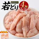 【ふるさと納税】若鶏 ささみ 4kg(2kg×2袋)パック 鹿児島県産【まつぼっくり】matu-1443R7