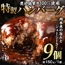 鹿児島黒牛特選ハンバーグ(計約1.3kg・約150g×9個)国産 鹿児島 ハンバーグ 冷凍 セット 詰め合わせ 惣菜 肉 黒牛 牛肉 加工品 小分け 簡単調理 おかず chuzan-1017