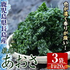 【ふるさと納税】鹿児島県長島町産 乾燥あおさ(60g)鹿児島県 国産 九州産 長島町 アオサ あおさ海苔 のり 海産物 養殖 魚介類 水揚げ セット 味噌汁の具 みそ汁【礒永水産】iso-5621