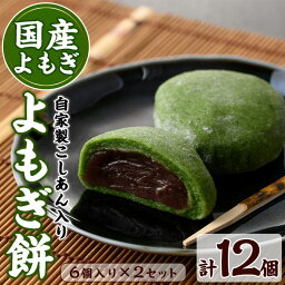 【ふるさと納税】あんこ入りよもぎ餅(6個入り×2セット)国産 お菓子 スイーツ 餡子 あんこ お茶うけ おやつ 餅 もち ヨモギ 和菓子【坂之下製菓】saka-905