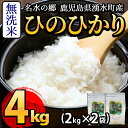 【ふるさと納税】《新米》令和元年産ひのひかり<無洗米>4kg...