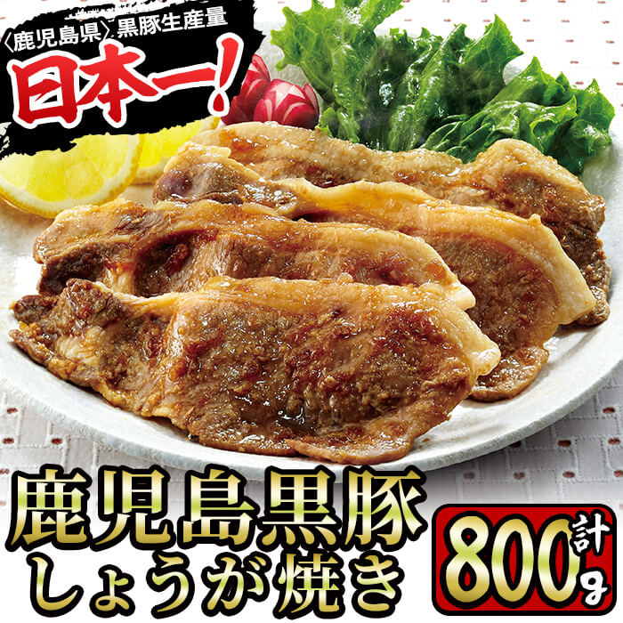 【ふるさと納税】鹿児島県産黒豚生姜焼き800g(400g×2P)やわらかい黒豚ロース肉のコクと旨みが堪らない！フライパンでささっと簡単、専門店の味をご家庭で【財宝】