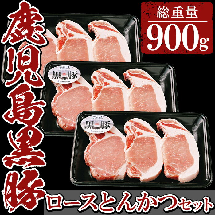 鹿児島黒豚とんかつセット(300g×3P・計900g)国産 九州産 黒豚 豚肉 ロース とんかつ 豚カツ トンカツ 冷凍 おかず 惣菜[湧水町JAあいら]