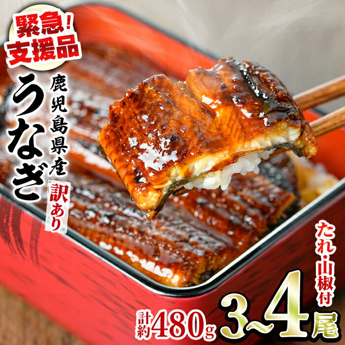 [緊急支援品][訳あり]鰻の蒲焼き(無頭)(3〜4尾・計約480g・タレ、山椒付) うなぎ 蒲焼長焼 ウナギ 鰻 蒲焼き 国産うなぎ 国産 九州産 鹿児島 鹿児島県産 人気 ランキング 高級 おすすめ たれ さんしょう 支援[アクアおおすみ][0164334a]