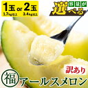 【ふるさと納税】\高評価★4.8獲得!/<容量が選べる!><訳あり>マル福の高級アールスメロン(大玉1玉・1.7kg/大玉2玉・計3.4kg) メロン フルーツ 果物 果実 旬 訳あり 訳アリ 1キロ 3キロ 数量限定 期間限定 【マル福園芸組合】【0111109a】【0211116a】