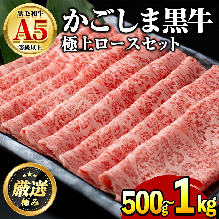 [容量が選べる!]鹿児島県産黒毛和牛!A5極上ロースしゃぶしゃぶすきやき用(約500g/計約1kg・約500g×2P) 牛肉 肉 和牛 冷凍 国産 お肉 しゃぶしゃぶ すき焼き 冷凍[前田畜産たかしや][0271717a][0521720a]