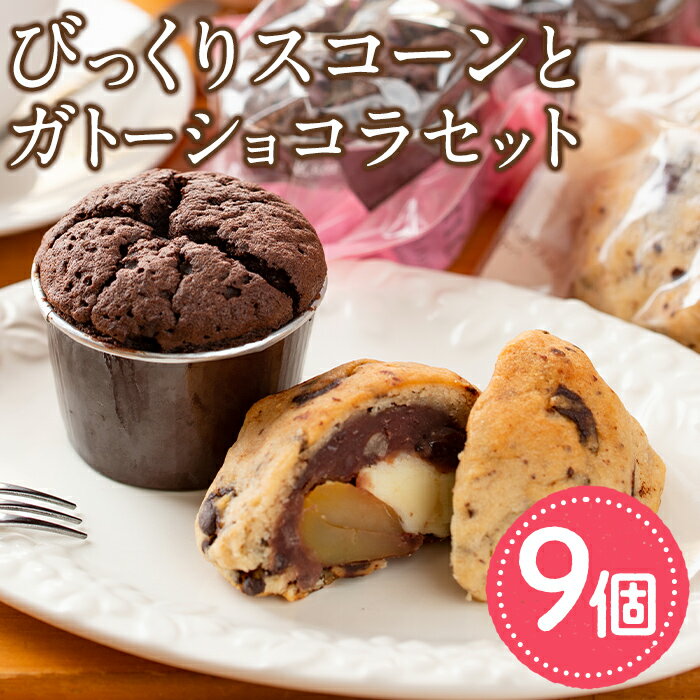 オレンジピール入りガトーショコラ(4個)とびっくりスコーンセット!(5個) ケーキ お菓子 スイーツ 洋菓子 焼き菓子 個包装 小分け おやつ チーズ チョコ 栗 餡子[Felice Regalo][10747]