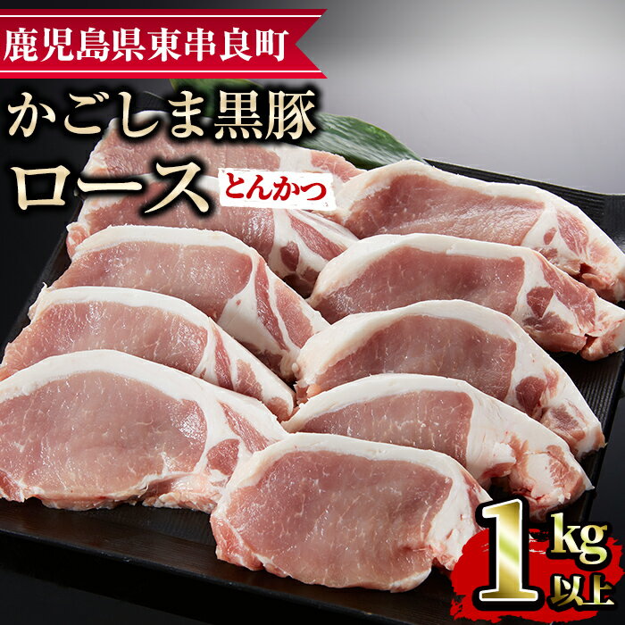 かごしま黒豚ロースとんかつ用(計1kg・約100g×10枚) 国産 豚肉 肉 冷凍 ロース 鹿児島 ステーキ とんかつ[デリカフーズ][15577]