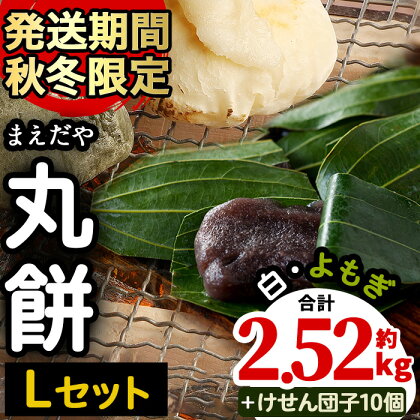 <Lセット(白・よもぎ・けせん団子)>まえだやの丸餅(合計56個・計約2.52kg+20個)国産米(九州産)のつきたてお餅!ひとつひとつの餅を人の手で丁寧に成形!【前田肥料店】【18710】