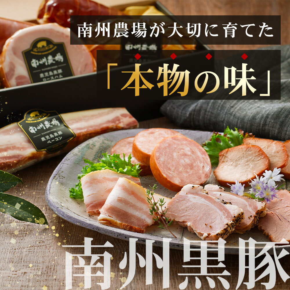 【ふるさと納税】鹿児島県産 黒豚バラエティセットC 約750g (鹿児島黒豚焼豚200g・鹿児島黒豚モモハム200g・黒豚モモハムパストラミ200g・黒豚フランクフルト×150g) NS-511 | 肉 お肉 豚肉 豚 にく ぶた かごしま黒豚 ソーセージ チャーハン ポトフ スープ 南大隅町