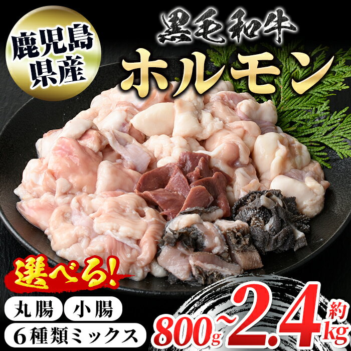 【ふるさと納税】<容量・部位が選べる!>鹿児島県産 黒毛和牛 ホルモン ミックス (計800g〜計2.4kg) 国産 和牛 牛肉 牛ホルモン ミックスホルモン ハツ モツ センマイ しま腸 丸腸 冷凍 もつ鍋 焼肉 真空パック 小分け 定期便 全3回 隔月発送 【新村畜産】
