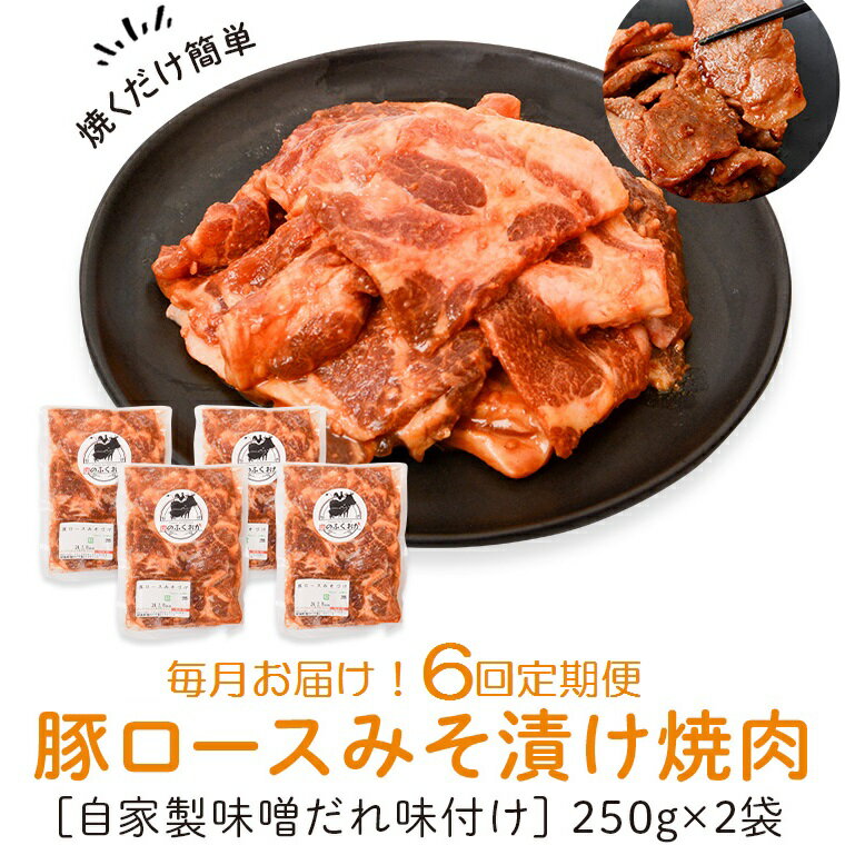 【ふるさと納税】＜定期便・全6回＞焼肉用豚肩ロース薄切り自家製味噌ダレ味付(計3kg・250g×2×6回) 鹿..