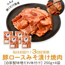 【ふるさと納税】＜定期便・全3回＞焼肉用豚肩ロース薄切り自家製味噌ダレ味付(計3kg・250g×4×3回) 鹿児島 国産 豚肉 豚 肩ロース 薄切り 味噌 みそだれ おかず 味付け 冷凍 バーベキュー お弁当【肉のふくおか】 1