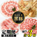 【ふるさと納税】<定期便・全3回(隔月)>極上セットE!かごしま黒豚ふるさと定期便 鹿児島 国産 九州産 豚肉 黒豚 ポーク 餃子 ぎょうざ ギョーザ しゃぶし...