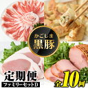 【ふるさと納税】<定期便・全10回>かごしま黒豚ふるさと定期便 ファミリーセットD(月1回×10ヶ月) 鹿児島 国産 肉 豚肉 黒豚 焼豚 肩ロース ロース モ...