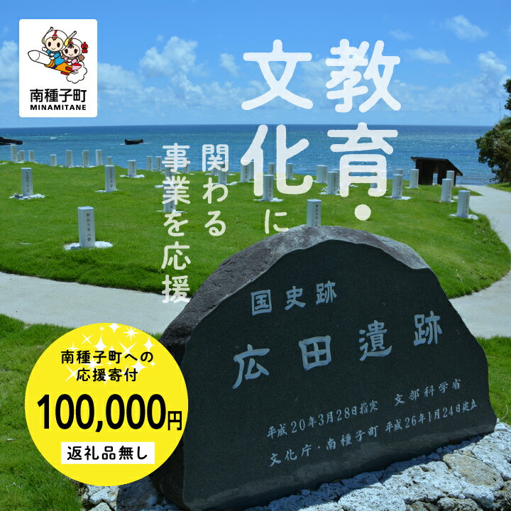 鹿児島県 南種子 の 教育・文化を応援 （返礼品なし） 100000円 寄附のみ 申込みの方 返礼品 南種子町 鹿児島 かごしま 