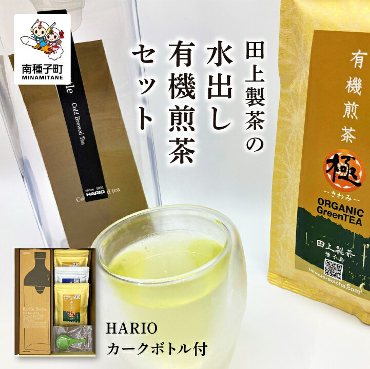 【ふるさと納税】 《 簡単 水出し 》 有機煎茶セット HARIOカークボトル付 80g × 2本 40g × 1本 ボトル × 1本 セット 小分け お茶 茶葉 緑茶 煎茶 日本茶 国産 贈答 極 誉 オーガニック茶 お取り寄せ おすすめ ギフト 返礼品 南種子町 鹿児島 かごしま 【田上製茶】