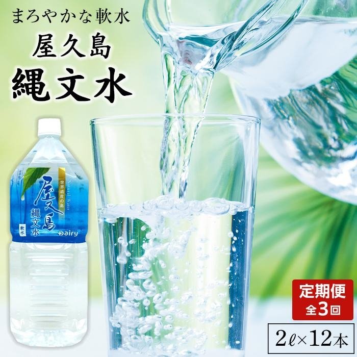 【ふるさと納税】【定期便／全3回】屋久島縄文水　2L×6本入り 2ケース | 水 みず 天然水 軟水 PET ペ...