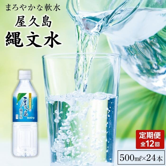 【ふるさと納税】【定期便／全12回】屋久島縄文水500ml×24本入り（1ケース） | 水 みず 天然水 軟水 PE..