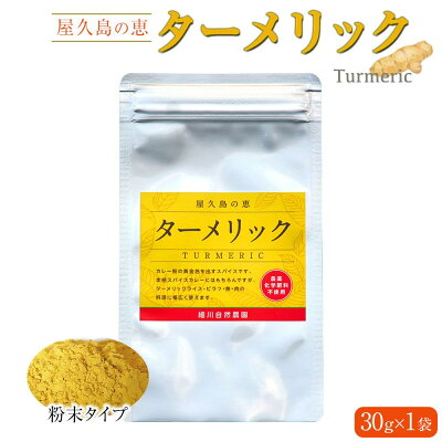 楽天ふるさと納税　【ふるさと納税】屋久島の恵 ターメリック 30g×1袋（粉末タイプ） | 鹿児島県 屋久島町 鹿児島 屋久島 支援品 ふるさと 納税 支援 返礼品 お取り寄せ ターメリックパウダー 香辛料 ウコン パウダー うこん ウコン粉末 秋ウコン 粉末 調味料