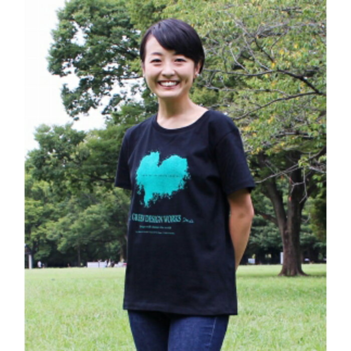 【ふるさと納税】屋久島ウィルソン株ハートTシャツ(黒地／女性Lサイズ)