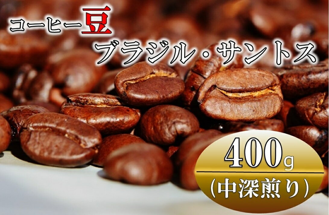 【ふるさと納税】コーヒー豆(中深煎り)ブラジル・サントス 400g