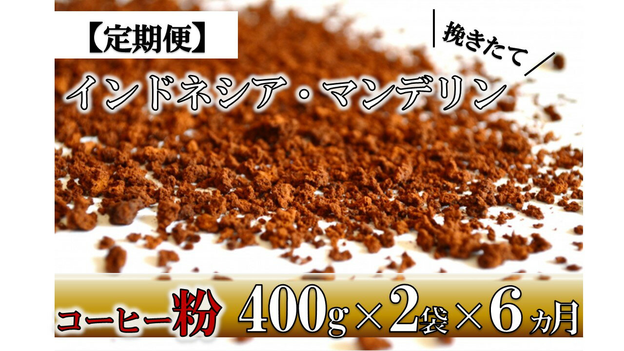 【ふるさと納税】【粉】挽きたてコーヒー(中深煎り)インドネシア・マンデリン (400g2袋)6ヵ月定期便