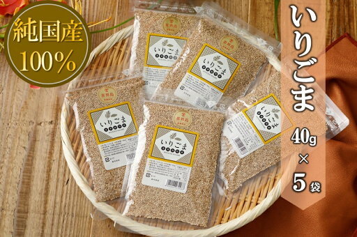 【ふるさと納税】国産100%いりごま 40g×5袋【ポスト投函/日付指定不可】 【ふるさと納税】国産100%いりごま 40g×5袋【ポスト投函/日付指定不可】