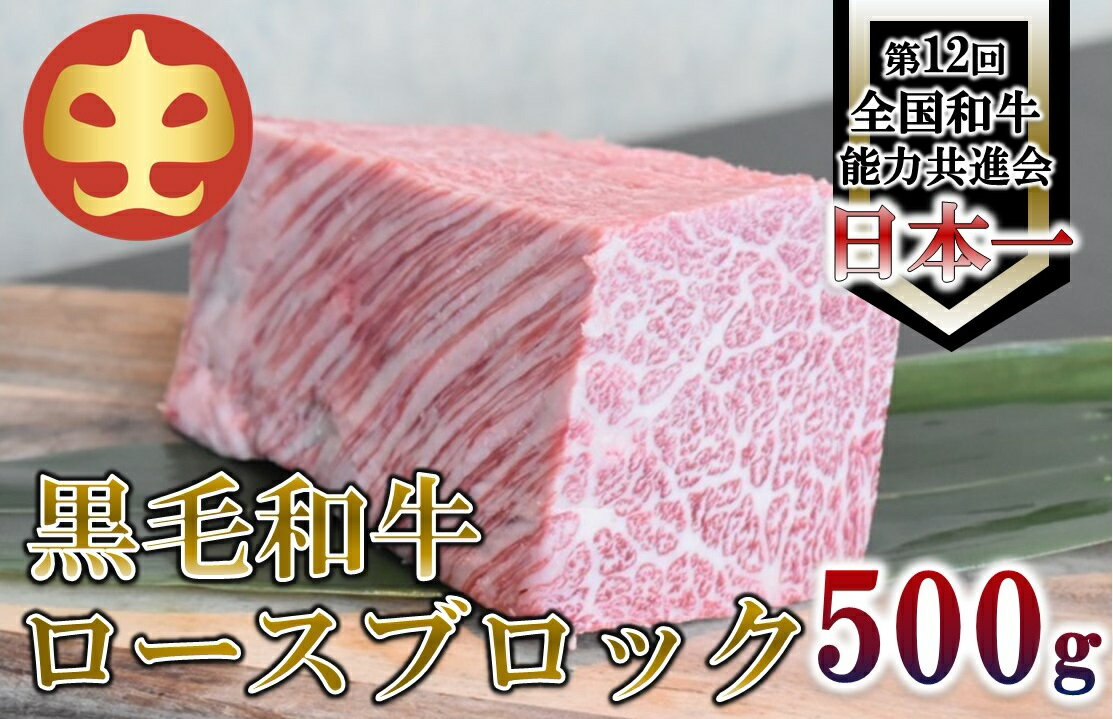 [うしの中山] 黒毛和牛 ロースブロック 500g[日付指定不可]