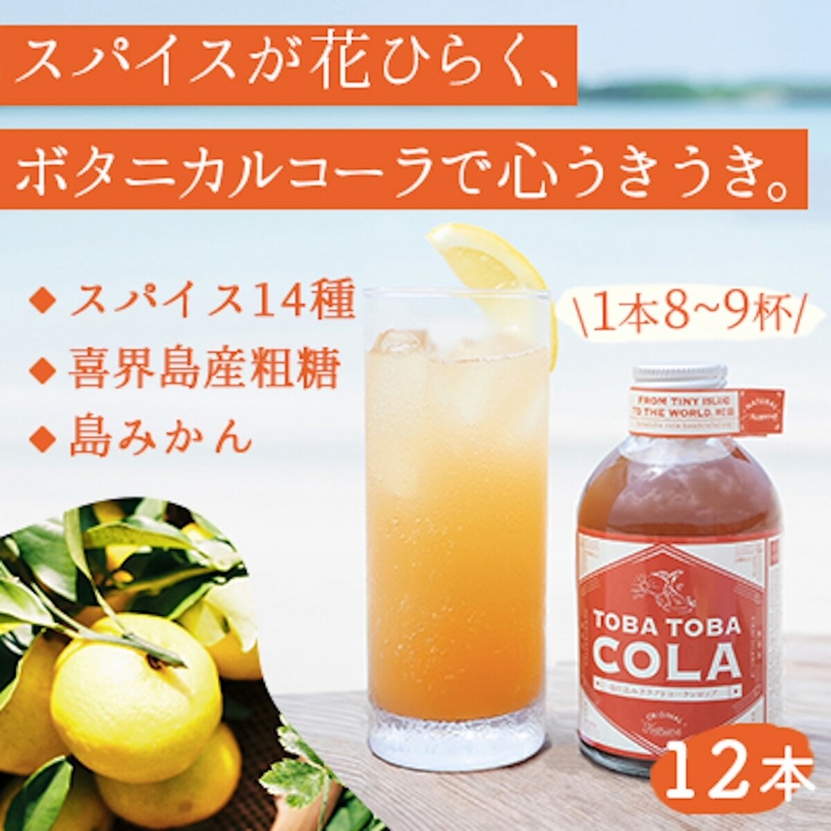 【ふるさと納税】【310g×12本】TOBA TOBA COLA 島仕込みクラフトコーラシロップ★無添加・無着色