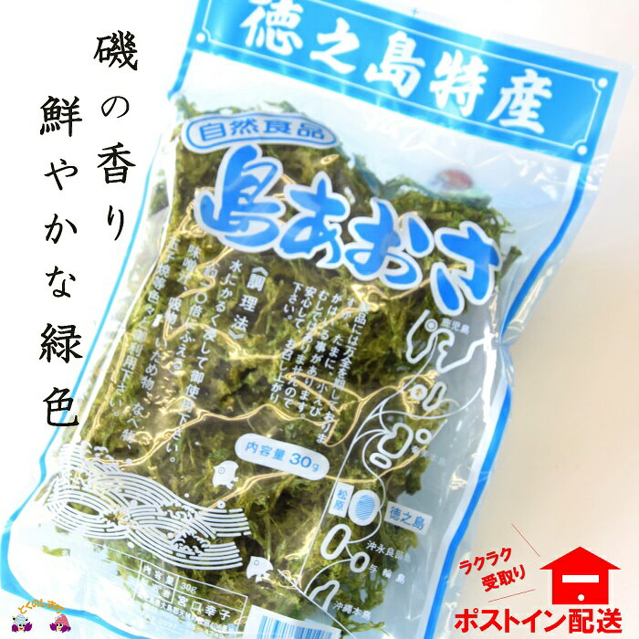 【ふるさと納税】《期間限定》新鮮！煌きの海からの恵み！島あおさ（1袋）【ポストイン配送】( アオサ のり 海苔 海産物 お味噌汁 食材 海 新鮮 徳之島 奄美 鹿児島 美味しい )