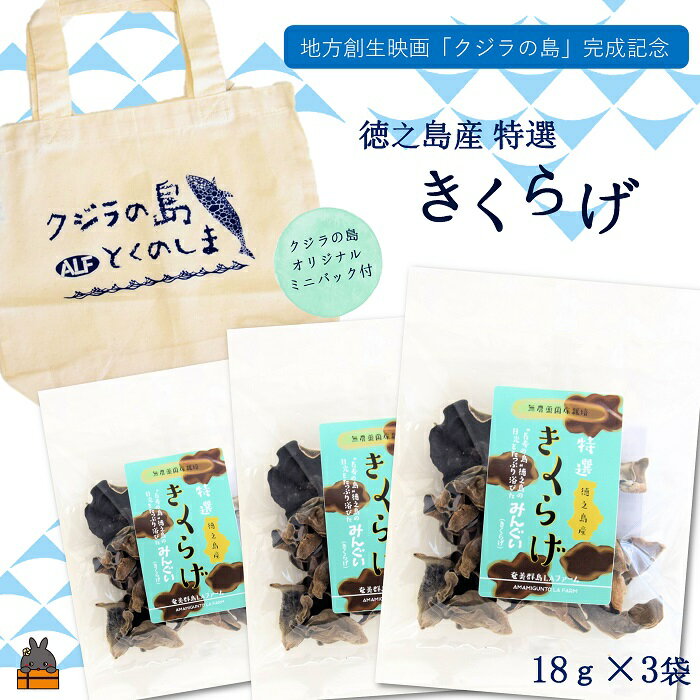 【ふるさと納税】地方創生映画「クジラの島」完成記念 徳之島産きくらげ（オリジナルミニバック付）