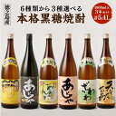 【ふるさと納税】奄美大島 にしかわ酒造 本格 黒糖焼酎 6種類 選べる 一升瓶 3本セット 1800ml 計5.4L 黒糖 焼酎 お酒 おさけ アルコール ロッ...