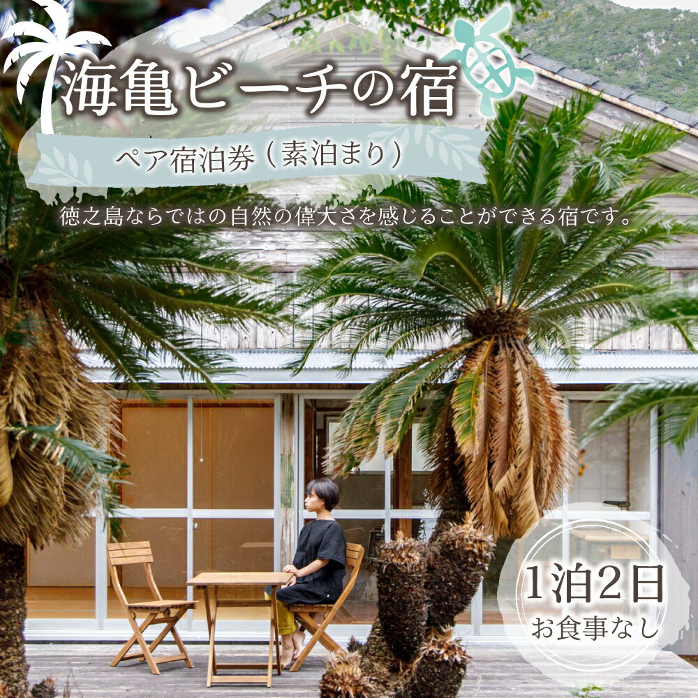 【ふるさと納税】海亀ビーチの宿 伝泊 1泊2日 ペア 宿泊券 素泊まり お食事なし 1組2名様まで 一棟貸し 和室 観光 鹿児島県 送料無料 徳之島 天城町その2