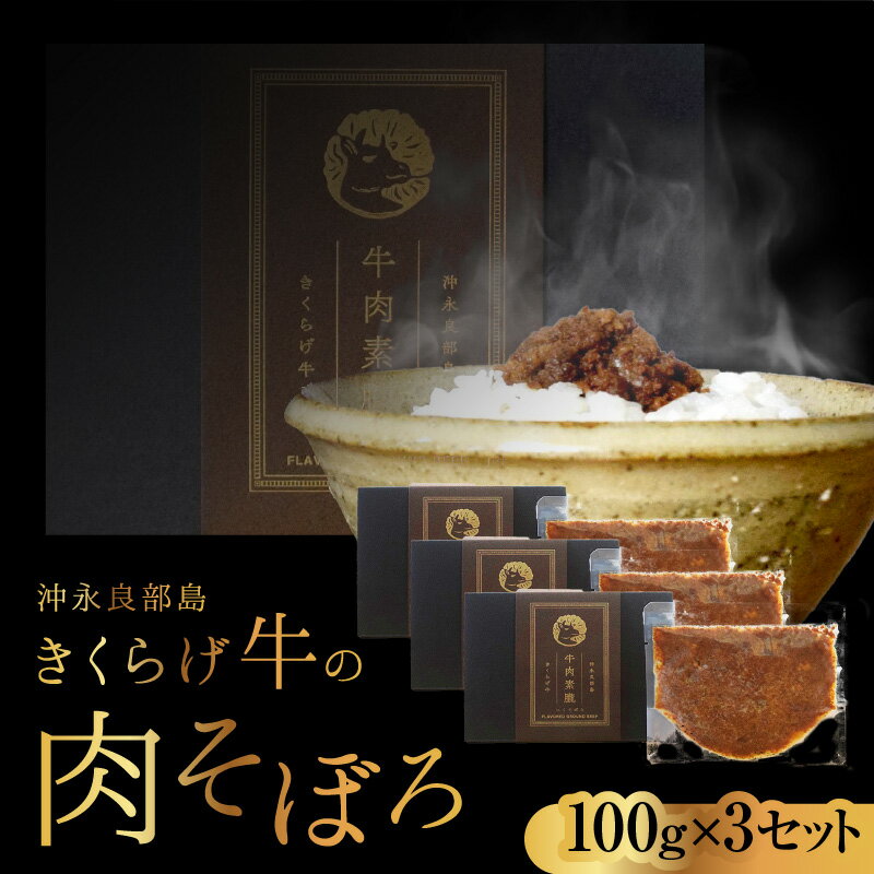 肉そぼろ そぼろ 100g 3セット きくらげ牛の肉そぼろ きくらげ牛 王道の味 おかず 牛肉 牛肉そぼろ ひき肉 粗挽き ごはんのお供 レターパック 発送 ご家庭用 贈答用 お取り寄せ お取り寄せグルメ 簡単調理 鹿児島県 知名町 送料無料