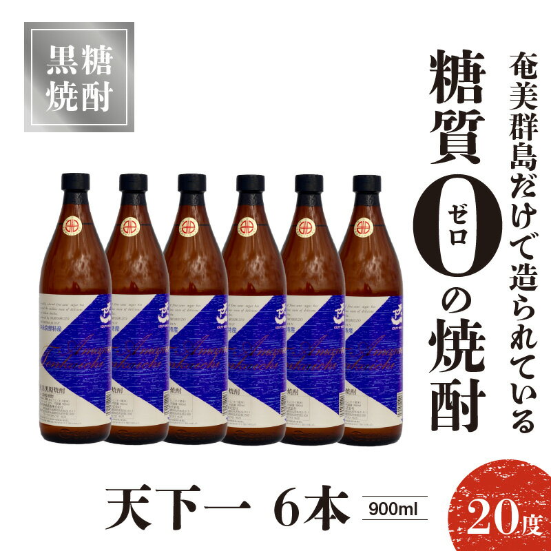 【ふるさと納税】奄美黒糖焼酎 天下一 20度 900ml 6本 送料無料