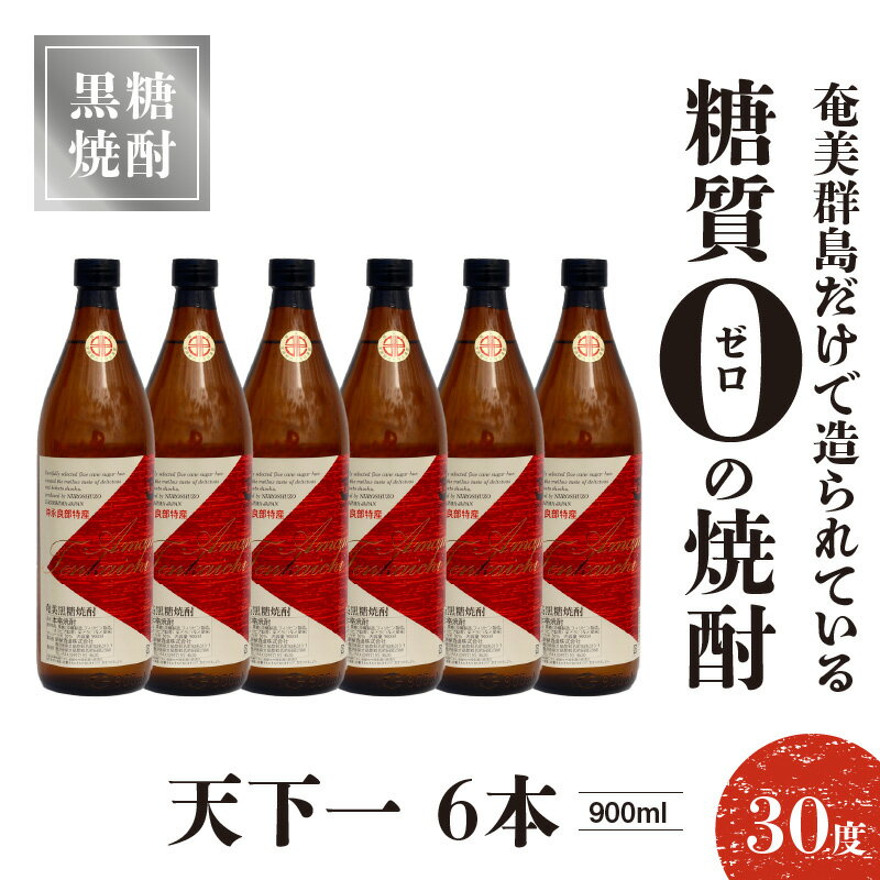 【ふるさと納税】奄美黒糖焼酎 天下一 30度 900ml 6本 送料無料