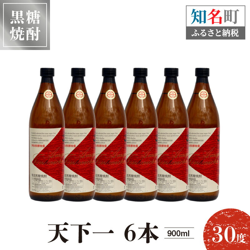 【ふるさと納税】奄美黒糖焼酎 天下一 30度 900ml 6本 送料無料