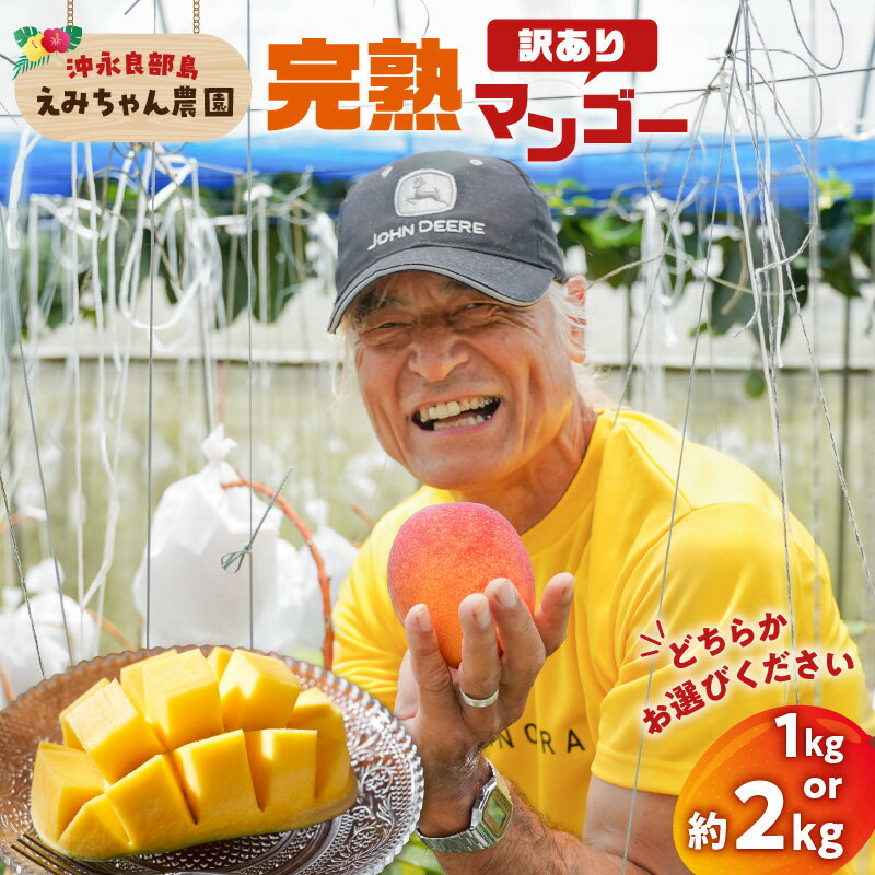 【ふるさと納税】【2026年先行予約】<選べる> 訳あり 完熟マンゴー 約 1kg or 2kg 家庭用 わけあり 規格外 えみちゃん農園 マンゴー フルーツ 果物 先行予約 数量 期間 限定 完熟 南国 無加温 甘い 自宅用 鹿児島 知名町 沖永良部 おすすめ ランキング プレゼント ギフト