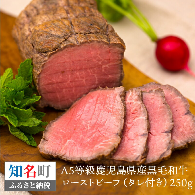 【ふるさと納税】黒毛和牛 ローストビーフ 250g ブロック A5 等級 ランク 肉 牛肉 和牛 旨味 柔らか ディナー 簡単 調理 手軽 時短 ローストビーフ丼 鹿児島県産 タレ付き お取り寄せ グルメ パーティー おつまみ 家飲み 送料無料